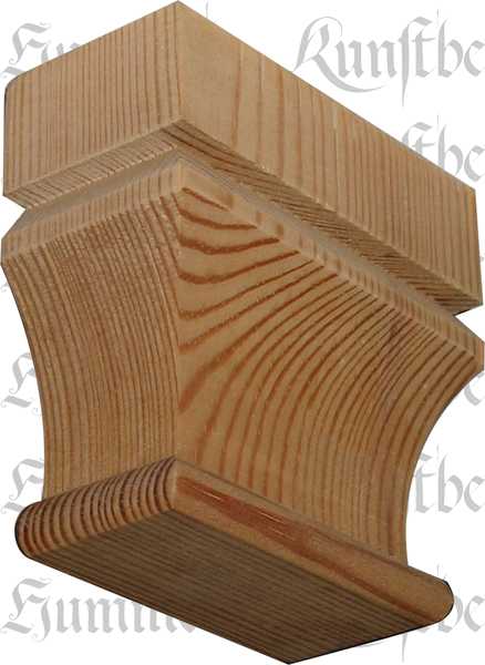 Holzapplikation antik, Verzierung aus Kiefer, 75x75mm, Kapitell Holz, Holzzierteil antik, Holzkapitell, Kapitelle Holz